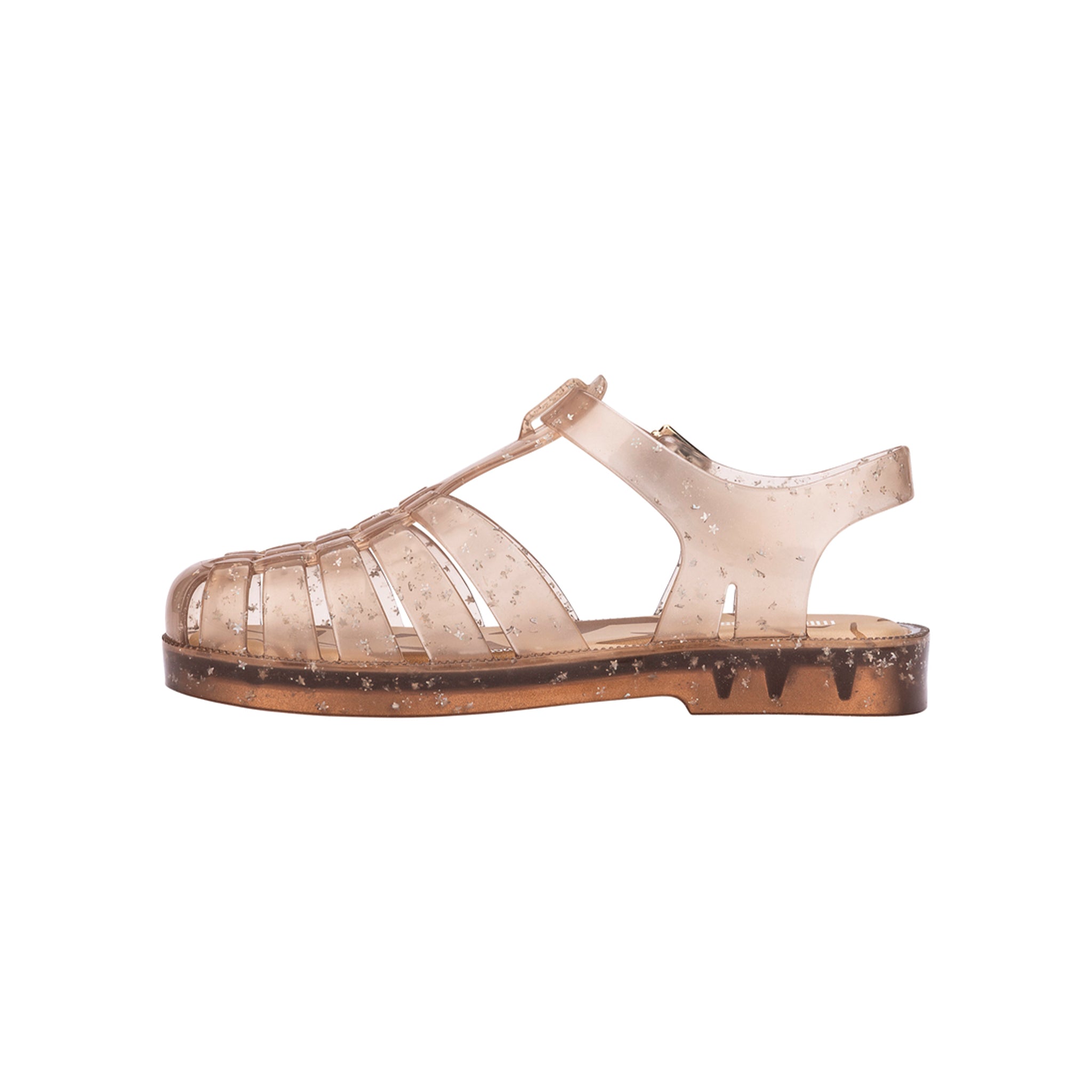 Possession Shiny Kids Sandals- Glitter Clear